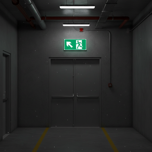 Uscita di emergenza segno freccia sinistra-220 in alluminio luminescente * 120 mm - Product Image 3