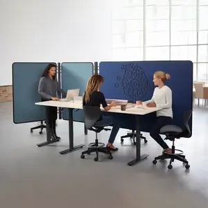 Écrans acoustiques repliables en polyester pour le bureau Panneaux en feutre PET Séparateur de bureau pinable