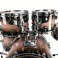 Kit complet de batterie 5 pièces réglable avec 3 cymbales et supports de matériel, coque en métal et peuplier pour studio et scène