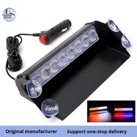 Barre lumineuse de signalisation d'urgence à 8 LED |   Balise d'avertissement à fixation par ventouse 12V-24V pour camion de pompiers et ambulance