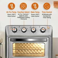 Four à Friture Électrique en Acier Inoxydable 26L 1600W, Four à Convection de Comptoir, Circulation d'Air Chaud à 360°, Usage Domestique et Commercial