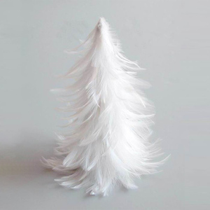 DIY <strong>White</strong> Feather <strong>Christmas</strong> <strong>Trees</strong> for Outdoor Interior Home Office Room Winter Holiday Party Decor Item Ornament Supply - Product Image 1