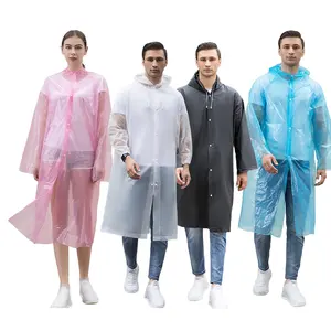 Regenmantel Lieferanten benutzer definierte Druck Logo Mode Regenmantel tragbare Einweg benutzer definierte Druck Regen bekleidung für den Verkauf