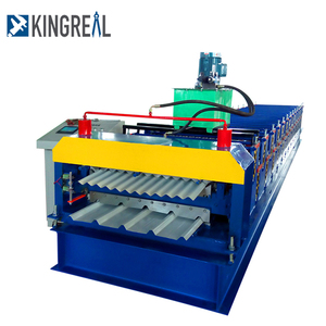 유약 금속 지붕 타일 프레스 만들기 기계 골판지 지붕 타일 기계 아연 도금 아연 골판지 지붕 만들기 기계 - Product Image 4