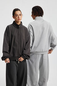 เสื้อฮู้ดดี้ทรงบ็อกซี่แบบครอป ผ้าฟลีซหนา 410gsm คุณภาพสูง ซิป YKK คอตั้ง ปักลาย DTG พร้อมบริการสกรีนลาย - Product Image 2