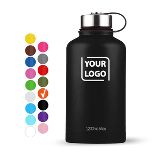 Dung Tích Lớn 2 Lít Nửa Gallon Nước Uống Thể Thao Bia Chai Cắm Trại Đi Bộ Đường Dài 2L Chai Thể Thao Bằng Thép Không Gỉ - Product Image 1