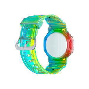 2023 nouveau bracelet en Silicone arc-en-ciel enfants étui couverture en silicone enfants âgés bracelet Transparent bande en TPU pour bracelet de montre <span class=keywords><strong>Airtag</strong></span> - Product Image 2
