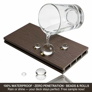 Dalles de terrasse en <span class=keywords><strong>composite</strong></span> bois-plastique brossé, écologiques et antidérapantes, à <span class=keywords><strong>prix</strong></span> d'usine, avec grain de bois, pour jardin et extérieur - Product Image 2