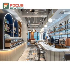 Vitrina Contemporánea para Cafetería con Acabado en Nogal, Mueble para Tienda Minorista, Vitrina Comercial para Cafetería - Product Image 2