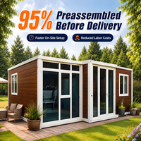 Maison conteneur extensible spacieuse de 30 pieds, maisons préfabriquées personnalisées, maison modulaire confortable pour l'hébergement de visiteurs dans le jardin
