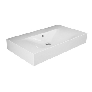 Lavabo Sospeso Des 100 Cm Senza Foro per Rubinetto, Lavandino da Bagno - Product Image 1