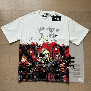 Camiseta de Algodón Grueso con Estampado Vintage para Hombre, Estilo Urbano Desgastado, Camiseta Gráfica Oversize, Top de Moda Personalizado - Product Image 3
