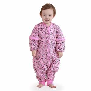 Saco de Dormir de Doble Capa para Niños con Diseño de Dibujos Animados Personalizado, Mameluco de Bebé con Piernas Separadas y Color Combinado - Product Image 2