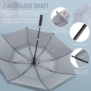 Parapluie de golf en fibre de verre à ouverture automatique, coupe-vent, extra large, robuste, à double couche, avec impression de logo - Product Image 3