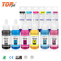 Tinta Isi Ulang Botol Warna Premium Kompatibel Topjet 673 T673 T6731 T6732 untuk Printer Epson L800 L805 L1800