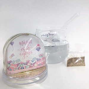 Marco de Fotos con Globo de Nieve para Parejas, DIY, Momentos Especiales, Mini Globo de Nieve de Plástico con Purpurina, Bola de Cristal de Nieve, Bolsa de Juguetes - Product Image 3
