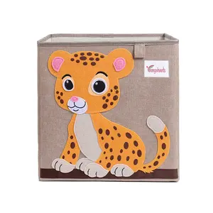 Cubo Dobrável Toy Organizer Box Sem tampa Algodão Linho Tecido Storage Boxes Kids Organizer