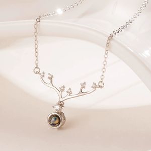 LT-680 Qixi Festival Douyin's Same Style 'I'm You All Way' Collier en argent pur pour femmes 100 langues Fine Pendentif Colliers - Product Image 2