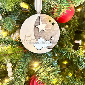 Vente chaude décoration suspendue en bois de noël <span class=keywords><strong>premier</strong></span> ornement de noël de bébé <span class=keywords><strong>mon</strong></span> <span class=keywords><strong>premier</strong></span> arbre de noël signes pour accrocher - Product Image 3