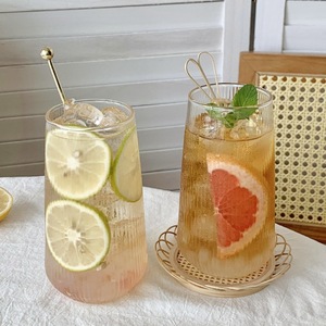 Stile giapponese creativo tazza <span class=keywords><strong>di</strong></span> <span class=keywords><strong>vetro</strong></span> strisce verticali <span class=keywords><strong>gocce</strong></span> d'acqua senza manico Latte succo <span class=keywords><strong>di</strong></span> caffè per la festa Design classico impugnatura - Product Image 3