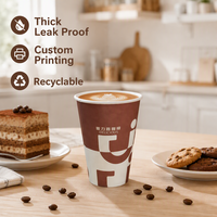 Gobelets à café jetables personnalisés en gros, 12 oz, à paroi simple, avec couvercles