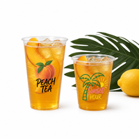 Gobelets à café froids en plastique PET transparent avec couvercles, gobelets réutilisables pour smoothies, bubble tea, lattes glacés, qualité alimentaire