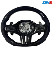 Accesorio Interior de Auto Nuevo, Volante de Cuero con Fibra de Carbono y Botón de Encendido, Compatible con el Volante del Audi R8