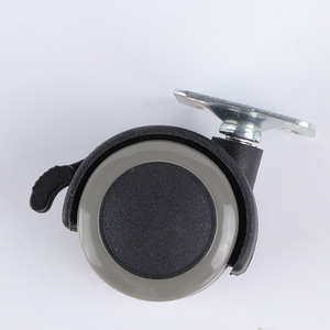 Roulettes de chaise de bureau 40 mm pivotantes silencieuses en PU noir pour mobilier - Product Image 3