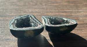 Venta al por mayor de alta calidad, gran demanda, par de geodas de ágata natural mini, cuarzo drusa de 20mm, juego a juego CrystalHola Feng Shui - Product Image 2