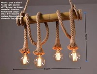 Suspension en corde de chanvre de style industriel américain rétro loft, simple, créative et originale pour restaurant, bar, hôtels - Taille moyenne