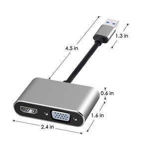 อะแดปเตอร์ยูเอสบีเป็น HDMI VGA 4K HD1080P รองรับเอาต์พุตคู่พร้อมเสียงสำหรับการเชื่อมต่อจอภาพแล็ปท็อป - Product Image 4