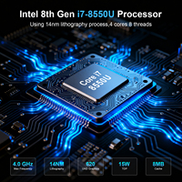 PC Industrial Integrado Sin Ventilador I7-8550U 6xRS232 DB9 COM 2x2.5G LAN 2xDDR4 64GB RAM 6xUSB Compatible con Win10/11/Linux Server