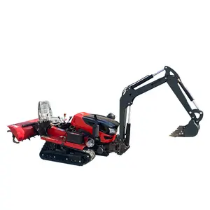 Multifunctional 35hp Diesel Rotary Tiller Tractor Digger Agricultural Crawler Cultivator Tiller With 5pcs Implements