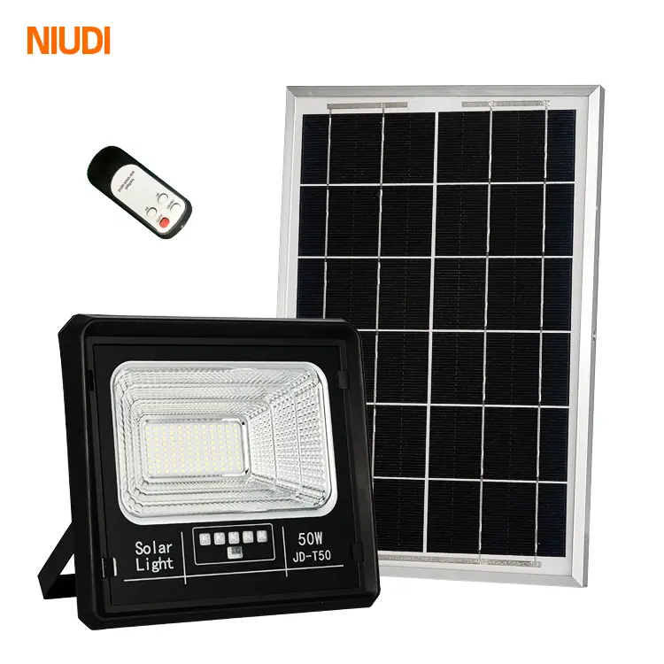 Niudi Waterproof Solar Led Module Remote Control Flood Light Outdoor Cell Super 40w 100w Twin One Panel High Lumen Latest Ip65