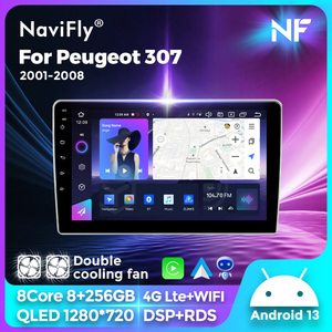 NaviFly NF QLED pantalla más nueva Android 8 Core 8 + 256GB estéreo de coche para <span class=keywords><strong>Peugeot</strong></span> <span class=keywords><strong>307</strong></span> 2001-2008 soporte 360 Cámara DVR <span class=keywords><strong>OBD</strong></span> - Product Image 2