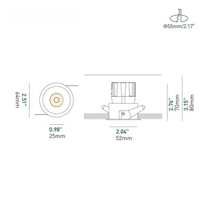 Plafonnier LED encastré moderne en aluminium à prix abordable, CCT optionnel 3000K/4000K/6000K, 9W-24W, spot encastré pour plafond domestique, haute performance - Product Image 5