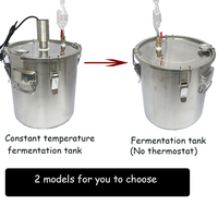 Baril de Fermentation à Couvercle Scellé Mo-Qdmech en Acier Inoxydable 304, Cuve de Fermentation pour Céréales et Vin, Équipement de Brassage Domestique 12kg