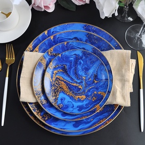 Stock luxe <span class=keywords><strong>chic</strong></span> glaçure porcelaine <span class=keywords><strong>assiette</strong></span> pour banquet de mariage en céramique vaisselle - Product Image 3