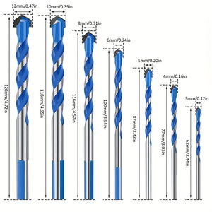 Multipurpose Drill Bits Metric Jobbers Length Hex Shank TiCN Coated For Ceramic Concrete Glass Plastic Synthetic Materials - Product Image 2