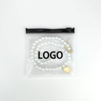 Petite mini pochette zip-lock en PVC avec impression de logo personnalisée, emballage de sac à fermeture éclair en plastique avec anneaux transparents blancs pour bijoux