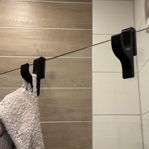 Nuevo Gancho de Ducha Moderno y Sencillo de Plástico Negro <span class=keywords><strong>para</strong></span> <span class=keywords><strong>Puerta</strong></span> de Vidrio de 8 mm, Accesorios de <span class=keywords><strong>Baño</strong></span>, Toallero - Product Image 5