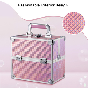 Professional <b>Makeup</b> Train Case Travel <b>Makeup</b> <b>Box</b> Organizer Portable Cosmetic <b>Box</b> Cosmetic Storage Nail Organizer Suitcase - Product Image 3