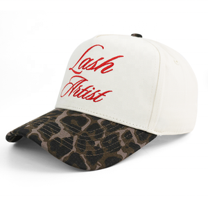 Hb54 दो टोंड कस्टम कढ़ाई लोगो महिला पुरुष एक k फ्रेम विंटेज चीता चीता तेंदुए बेसबॉल कैप - Product Image 3