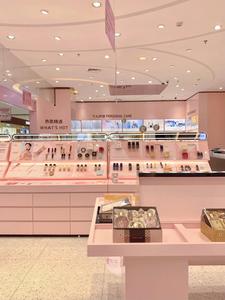 Nhà Máy Màu Hồng Tùy Chỉnh Vẻ Đẹp Cửa Hàng Bằng Gỗ Kệ Nước Hoa Thiết Kế Nội Thất Hiển Thị Giá Tủ - Product Image 4