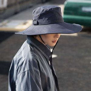 Wide Brim Bucket Hat Unisex Sun Protection Outdoor Fishing Camping Hiking Hat Breathable Polyester Adult Size One Size - Product Image 2