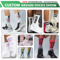 Chaussettes de sport de performance Chaussettes de badminton de sport personnalisées Chaussettes de course à logo jacquard personnalisé