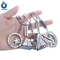 Porte-clés souvenir de voyage personnalisé Mexique, Cancun et Itza, Las Coloradas, Riviera Maya, pendentif en alliage
