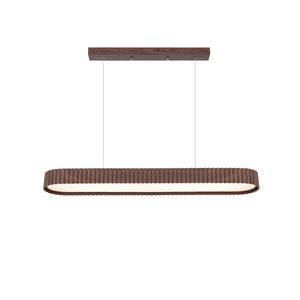 Walnut Wood Pendant <b>Light</b> Rectangle Led Chandelier For Living Room Bedroom Study <b>Dining</b> Room Home Lighting Fixture - Product Image 1