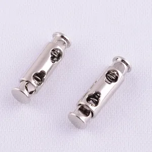 Alloy Metal Double Holes Spring Cord Lock Stopper For Coat