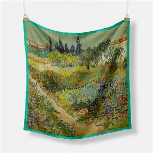 Flowering Garden Van Gogh oil painting 53cm * 53cm women small square scarf